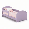 Lavender Toddler Bed Frame with Guardrails, 55.1 x 29.5 x 26.4 in, Engineered Wood