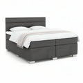 Queen Upholstered Bed Frame, Dark Gray, 63 in W x 83 in L x 46 in H