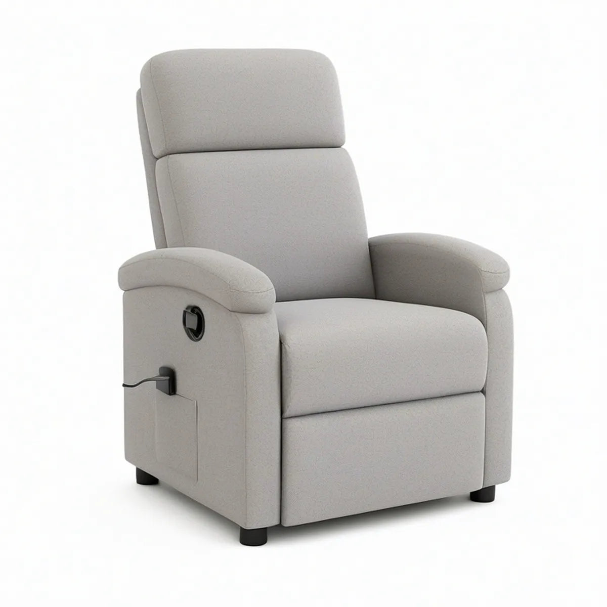 Light Gray Power Recliner Chair with USB Port, 34.6 x 37.4 x 41.7 in